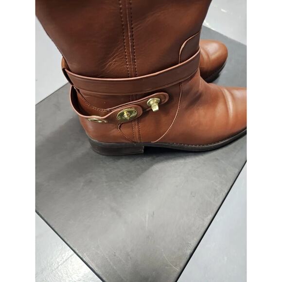 Coach Essex Riding Semi Matte Calf Boot Womens Size 8.5M Leather Knee High Zip / - Picture 3 of 11